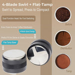 Load image into Gallery viewer, 53mm Coffee Distributor &amp; Tamper - Dual Head Adjustable Depth for Breville Barista Pro/Express/Touch - 304 Stainless Steel Compatible with 54mm Bottomless Portafilter, Black