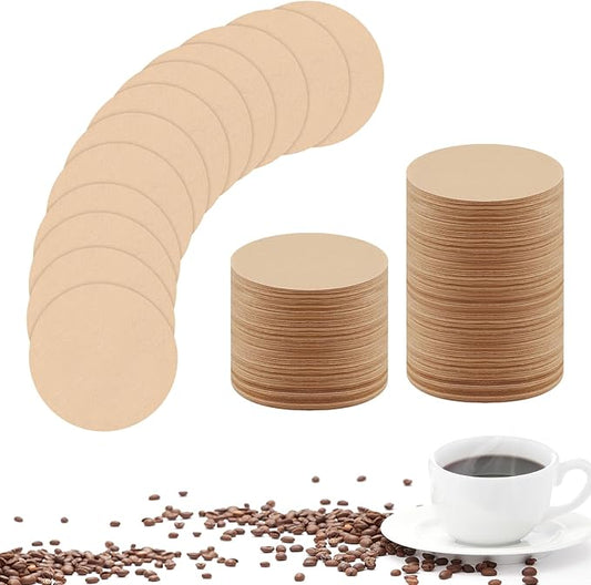 800Pcs Replacement Filter Paper Unbleached Natural Round Coffee Filter Coffee Accessories Compatible with Aerobie Aeropress Coffee, Espresso Makers, 1 Box