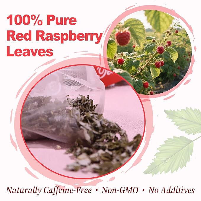 FullChea - Raspberry Leaf Tea Bag, 40 Teabags - Natural Pregnancy Tea - Pure Red Raspberry Leaf Herbal Tea - Non-GMO - Caffeine-free - Help Childbirth & Support Menstrual