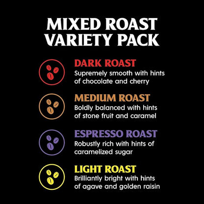 Death Wish Coffee, Single Serve Coffee - Mixed Roast Variety Pack (60 Count)