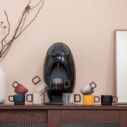 Espresso Cups Set of 4, 4 oz Espresso Cups, Espresso Shot Glasses with Handle for Coffee or Tea (Clear)