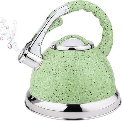 Whistling Tea Kettle for Stovetop, 3.2 Quart Tea Pot Food Grade Stainless Steel Teapot, Teakettle Compatible with All Stove Tops (Color : 9)