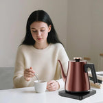 Load image into Gallery viewer, Gooseneck Electric Kettle 1.0L, 1000W Rapid Boil In 4 Min, Stainless Steel Tea Kettle, Pour Over Coffee Kettles For Office/Tea/Travel/Kitchen, Auto Shut-Off, Vintage Copper Color, BPA-Free