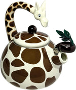 Load image into Gallery viewer, Trenton Gifts Giraffe Design Whistling Tea Kettle - Enamel on Steel Teakettle for Stove Top - Cute Kitchen Accessories - 2.1 Quart