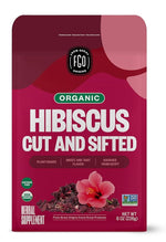 Load image into Gallery viewer, FGO Organic Hibiscus Flowers, Cut and Sifted, Loose Tea, 8oz Resealable Bag, Packaging May Vary (Pack of 1)