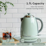 Load image into Gallery viewer, BUYDEEM K640 Stainless Steel Electric Tea Kettle with Auto Shut-Off and Boil Dry Protection, 1.7 Liter Cordless Hot Water Boiler with Swivel Base, 1440W, Cozy Greenish