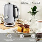 Load image into Gallery viewer, Electric Tea Kettles1500W, 1.7L Stainless Steel Tea Kettle with Thermometer, Auto Shut-Off &amp; Boil-Dry, Cool Touch Handle, BPA Free (Stainless steel)