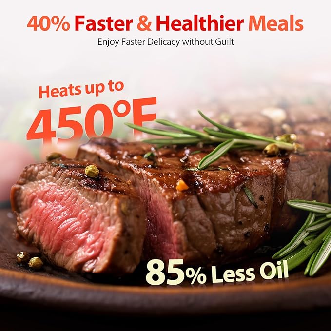 Air Fryer, Beelicious 8-in-1 Smart Compact 4QT Air Fryers, Shake Reminder,450°F Digital Airfryer with Flavor-Lock Tech, Tempered Glass Display, Dishwasher-Safe & Nonstick, Fit for 1-3 People, Pink