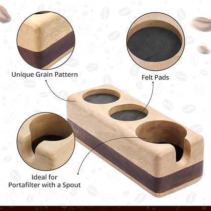 72mm Tamper Holders - Wooden Portafilter Holder & Espresso Station