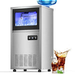 Load image into Gallery viewer, 140Lbs/24H Ice Maker Machine with 30Lbs Ice Capacity for Commercial &amp;Home use, 50Pcs Clear Ice Cubes per Round in 11-20Mins, Stainless Steel Under Counter Freestanding Ice Machine Maker