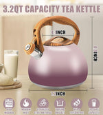 Load image into Gallery viewer, Tea Kettle for Stove Top, 3.2QT Whistling Tea Pots with Wood Parttern Handle, Stainless Steel Teapot for Home and Kitchen (Purple Gradient)