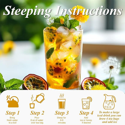 WT WEETEE Raw Dandelion Root Tea Bags, 100 Count Premium Dandelion Tea, Natural, Unprocessed, Earthy Flavor, Caffeine Free Herbal Tea