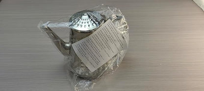 SANQIAHOME 1.8L(60oz) Stainless Steel Hammer Patterned Teapot With Removeable Infuser,Loose leaf cover,Silver