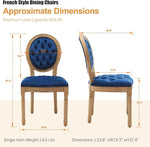 Load image into Gallery viewer, French Country Dining Chairs Set of 8, Vintage Wooden Dining Chairs with Fabric Upholstered Tufted Seat,Solid Wood Legs&amp;Frame, Farmhouse Kitchen&amp;Living Room Chairs(Blue,8 Pcs)