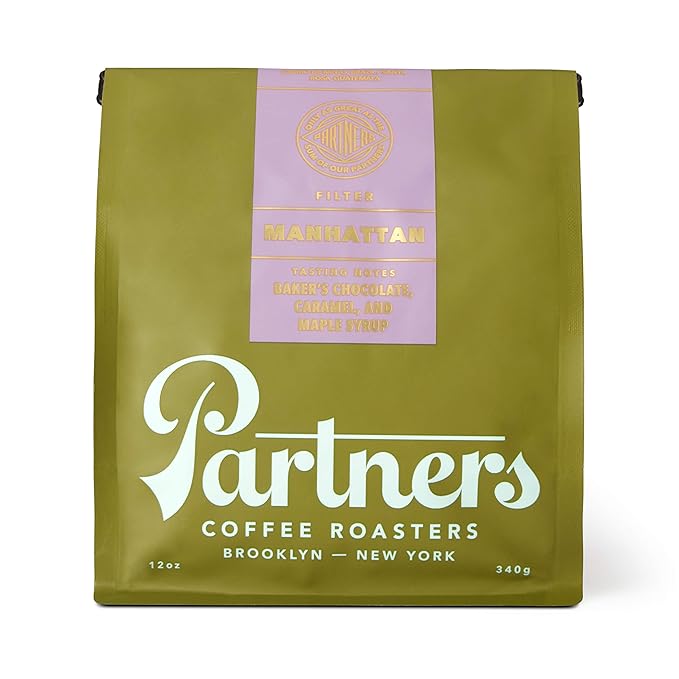 Partners Coffee Roasters, Manhattan Blend, 12 Ounce, Whole Bean Coffee, Dark Roast