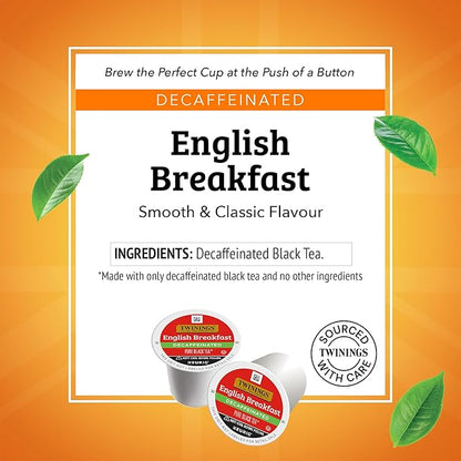 Twinings Decaffeinated English Breakfast Black Tea 72 K-Cup Pods for Keurig, 12 Count (Pack of 6), Smooth, Flavourful, Robust, Enjoy Hot or Iced