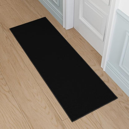 Ottomanson Hallway Runner Rug 20" x 59" Non Slip Solid Area Rugs Easy to Clean Laundry Rug Runner Durable & Pet Friendly Floor Carpet Runners for Hallways Entryway Living Room Kitchen, Black
