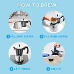 Load image into Gallery viewer, GROSCHE Milano Induction Stovetop Espresso Maker Moka Pot for Greca, Induction, Electric &amp; Gas Stoves, Dishwasher Safe Stovetop Espresso Maker | 6 Espresso Cup, Black