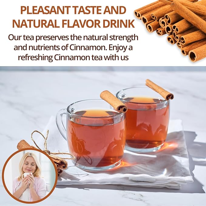 VIDA FARM 125 Cinnamon Tea Bags, 100% Natural Herbal Cinnamon Tea Bags, No Additives, No Caffeine, No Sugar