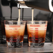 Measuring cup Espresso Shot Glass Liquid Heavy Glass Wine Glass 26-Incremental Measurement 1oz, 6 Tsp, 2 Tbs, 30ml (2 pack-red)