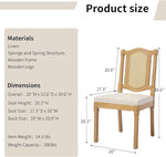 Load image into Gallery viewer, Vintage French Country Dining Room Chairs Set of 8, Rattan Dining Chairs with a Designer Backrest, Upholstered Dining Chair, Sillas para Comedor, Kitchen &amp; Dining Room Chair (Beige, Rattan, 8Pcs)