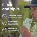 Load image into Gallery viewer, Hydro Flask Water Bottle - Insulated Stainless Steel - Wide Mouth Flex Straw Lid, Non Spill, Leakproof and Refillable in 24 Oz Reef Pink