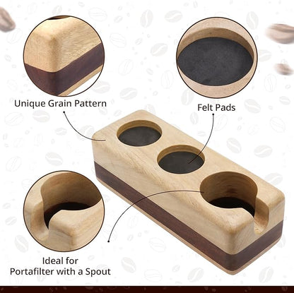 62mm Tamper Holders - Wooden Portafilter Holder & Espresso Station