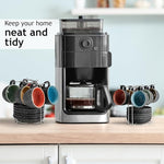 Load image into Gallery viewer, MIAMIO – 2.7 Oz Ceramic Stackable Espresso Cups with Saucers and Metal Stand, Set of 6 Espresso Cup, Demitasse Cups, Coffee Mugs for Espresso, Latte, Café Mocha &amp; Tea – Las Palmitas Collection