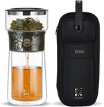 Load image into Gallery viewer, ZENS Cool Glass Teapot with Infuser, Smart One Touch Tea Maker for Loose Tea Diffusers with Insulated Mug and Portable Tea Kits, Enchanted Teapot Alternatives for Tea Lover Gifts