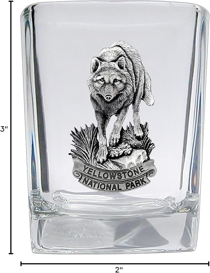 Heritage Pewter Moose Square Shot Glass | Hand-Sculpted 1.5 Ounce Shot Glass | Intricately Crafted Metal Pewter Inlay