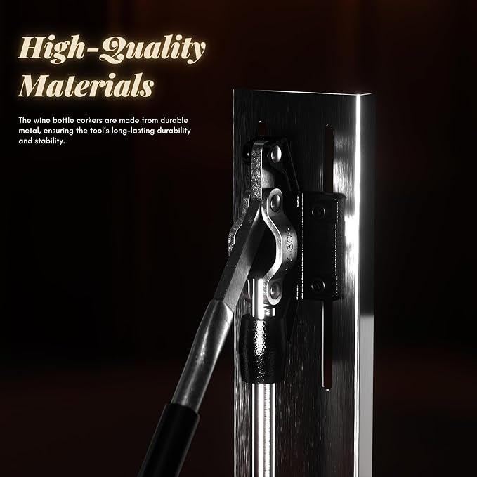 Wine Corker, Hand Wine Bottle Re-corker, Bottle Capper for Bottling, Manual Wine Corking Kit with 2 POM Inserting Stopper, Bottle Cap Pressing Machine Corking Tool