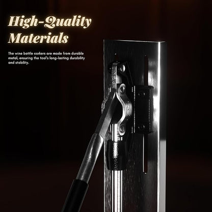 Wine Corker, Hand Wine Bottle Re-corker, Bottle Capper for Bottling, Manual Wine Corking Kit with 2 POM Inserting Stopper, Bottle Cap Pressing Machine Corking Tool