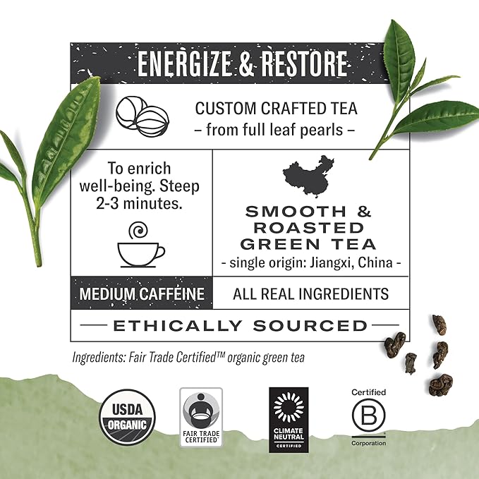 Numi Organic Green Tea Variety Pack, 18 Count Box (Pack of 3), 52 Tea Bags Total