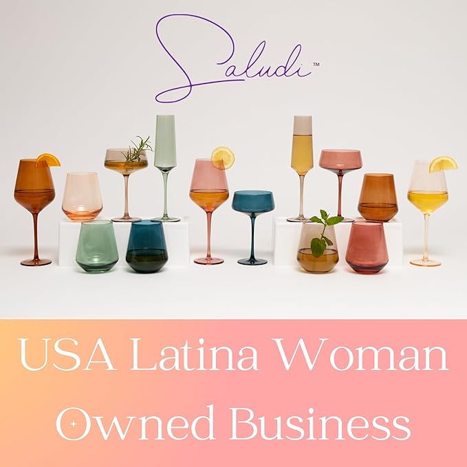 Saludi Colored Shot Glasses, 2oz (Set of 6) Multi-Color Glass with Wood Paddle - Luxury, Durable, Hand-Blown, Cute, Cool, Pink, Christmas, Rainbow, Unique, Tequila