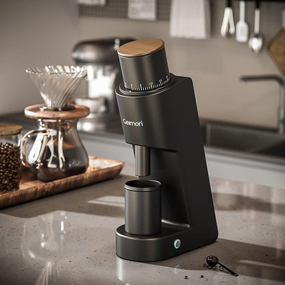 Burr Coffee Grinder,Wirsh Electric Single Dose Coffee Grinder Geimori GU38 with 38mm 6-Core Conical Burr,Stepless Adjustment for Drip,French Press,Cold Grind Settings from Fine to Coarse