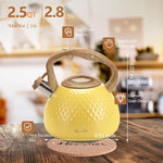 Load image into Gallery viewer, harriet Tea Kettle, Tea Pot for Stovetop, 2.5QT Whistling Kettle with 5-Layers bottom, Food Grade Stainless Steel Kettles with Hot-Resistant Handle Gas Electric Applicable, Yellow