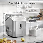 Load image into Gallery viewer, AGLUCKY Nugget Ice Makers Countertop,Portable Pebble Ice Maker Machine with Chewable Ice,One-Click Operation,Self-Cleaning for Home/Office(Grey)