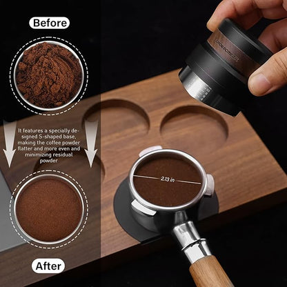 CrossCreek Coffee Distributor | 54mm Gravity Adaptive Espresso Tools Fits 54mm Breville Espresso Portafilters | Self-leveling Distribution Tools | Stainless Steel & Walnut | Espresso Accessories