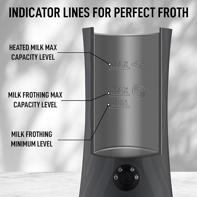 Zulay 4-in-1 Milk Frother and Steamer - Automatic Hot and Cold Foam Maker with Auto Shut Off & Temperature Control for Coffee, Latte, Cappuccino, Hot Chocolate - Gray