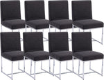Load image into Gallery viewer, CIMOTA Black Modern Dining Chairs Set of 8, Upholstered Dining Room Chairs Armless Guest Side Chair with Chrome Base for Dining Room/Kitchen, Charcoal Black, 8PCS