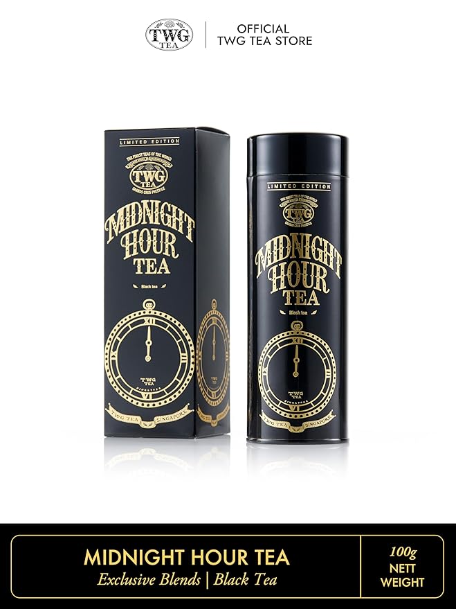 TWG Tea | Midnight Hour Tea | Black Tea | Lemongrass & Tropical Fruits | Haute Couture Tin, 100g | Gift Set