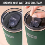 Load image into Gallery viewer, THERMOS Stainless Steel Cup Holder Mug - 40 Ounce, Alpine Green - Insulated Tumbler with Lid and Straw, Plus Leak-Resistant Slide Lock