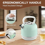 Load image into Gallery viewer, Electric Tea Kettle, 1500W Electric Kettle for Boiling Water, Food Grade Stainless Steel 2L Tea Kettle with Ergonomic Handle, Hot Water Boiler Auto Shut-off, Boil-Dry Protection