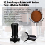 Load image into Gallery viewer, 53.3mm Espresso Hand Tamper, MATOW Calibrated Spring Loaded Coffee Tamper with Stainless Steel Flat Base, 30lbs Espresso Tamper with Anodized Aluminum Handle Compatible with Breville 54mm Portafilter