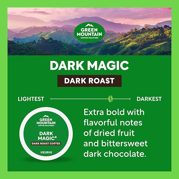 Green Mountain Coffee Roasters Dark Magic, Keurig Single Serve K-Cup Pods, Dark Roast Coffee, 60 Count, (6 Packs of 10)