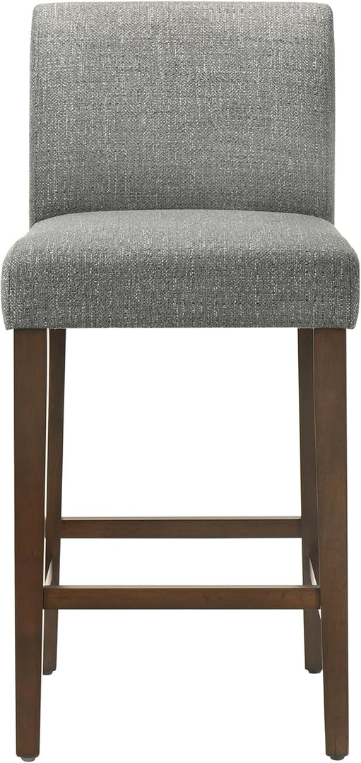 CHITA Counter Height Bar Stools Set of 3, 27" H Seat Height Upholstered Barstools, Fabric in Fog Grey