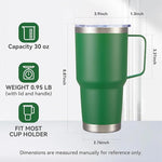 Load image into Gallery viewer, 30 oz Tumbler with Handle and Lid, Stainless Steel Tumblers Bulk Double Wall Vacuum Insulated Travel Mug Leak Proof Cup Keep Drinks Cold and Hot Dark Green, 12 Pack