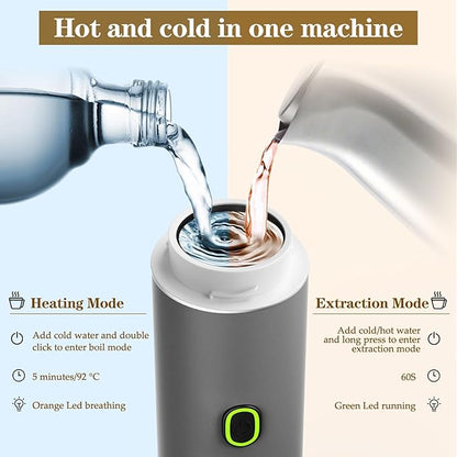 Portable Espresso Maker, Travel Coffee Maker for camping, Portable Espresso Machine with USB-C, 3-in-1 Small Espresso Machine with Ground Coffee & Capsules (NS＆DG) for RV, Hiking, Office (Gray)