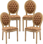 Load image into Gallery viewer, French Country Dining Chairs Set of 4, Vintage Wooden Dining Chairs with PU Leather Upholstered Tufted Seat,Solid Wood Legs&amp;Frame, Farmhouse Kitchen&amp;Living Room Chairs(Orange,4 Pcs)