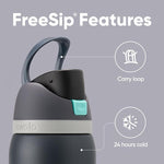 Load image into Gallery viewer, Owala FreeSip Insulated Stainless Steel Water Bottle with Straw for Sports, Travel, and School BPA-Free Sports Water Bottle, 32 oz, Foggy Tide